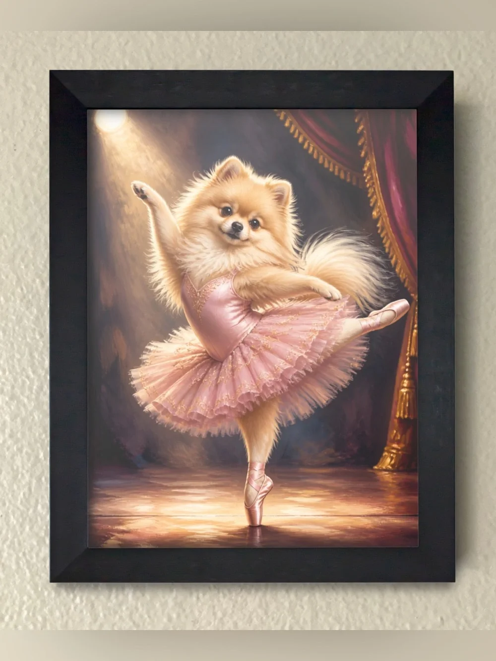 Pomeranian Dog Ballerina Wall Art